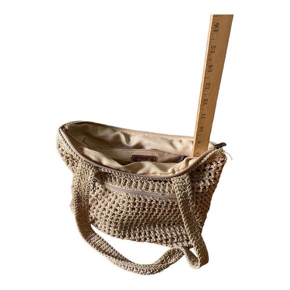 The SAK Tan & Gold Crochet ZIp Inner & Outer Pockets Shoulder bag - Picture 5 of 16